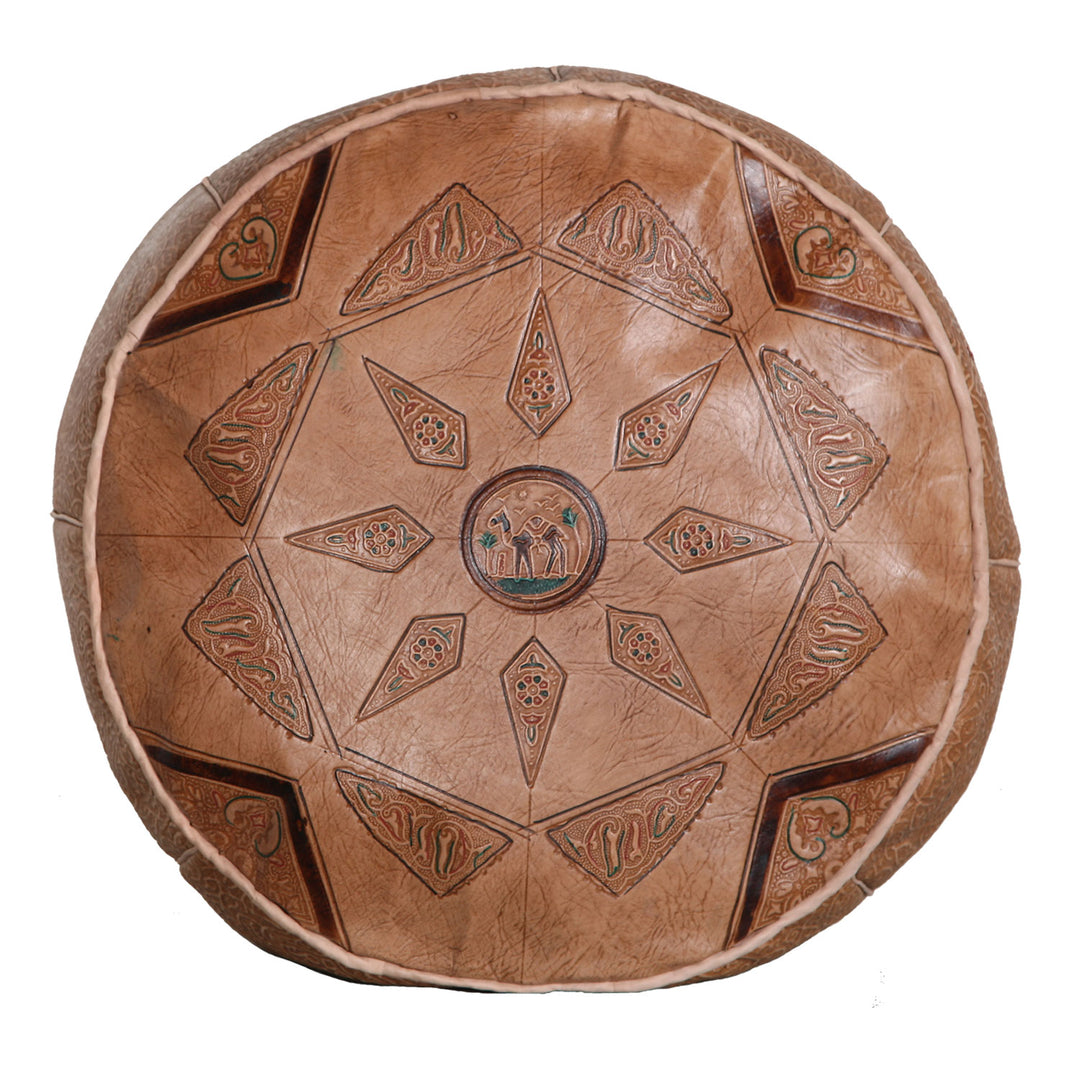 Arabic leather seat cushion camel 01