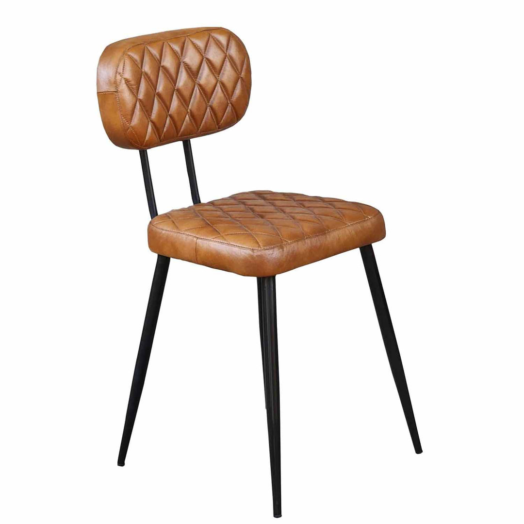 Leather chair Sofia Cognac set of 2