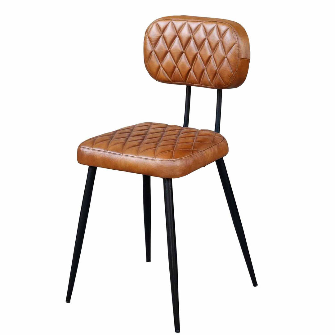 Leather chair Sofia Cognac set of 2