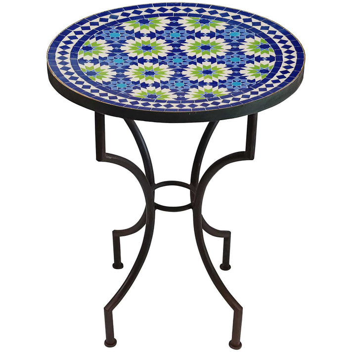 Mozaïektafel rond Ankabut blauw