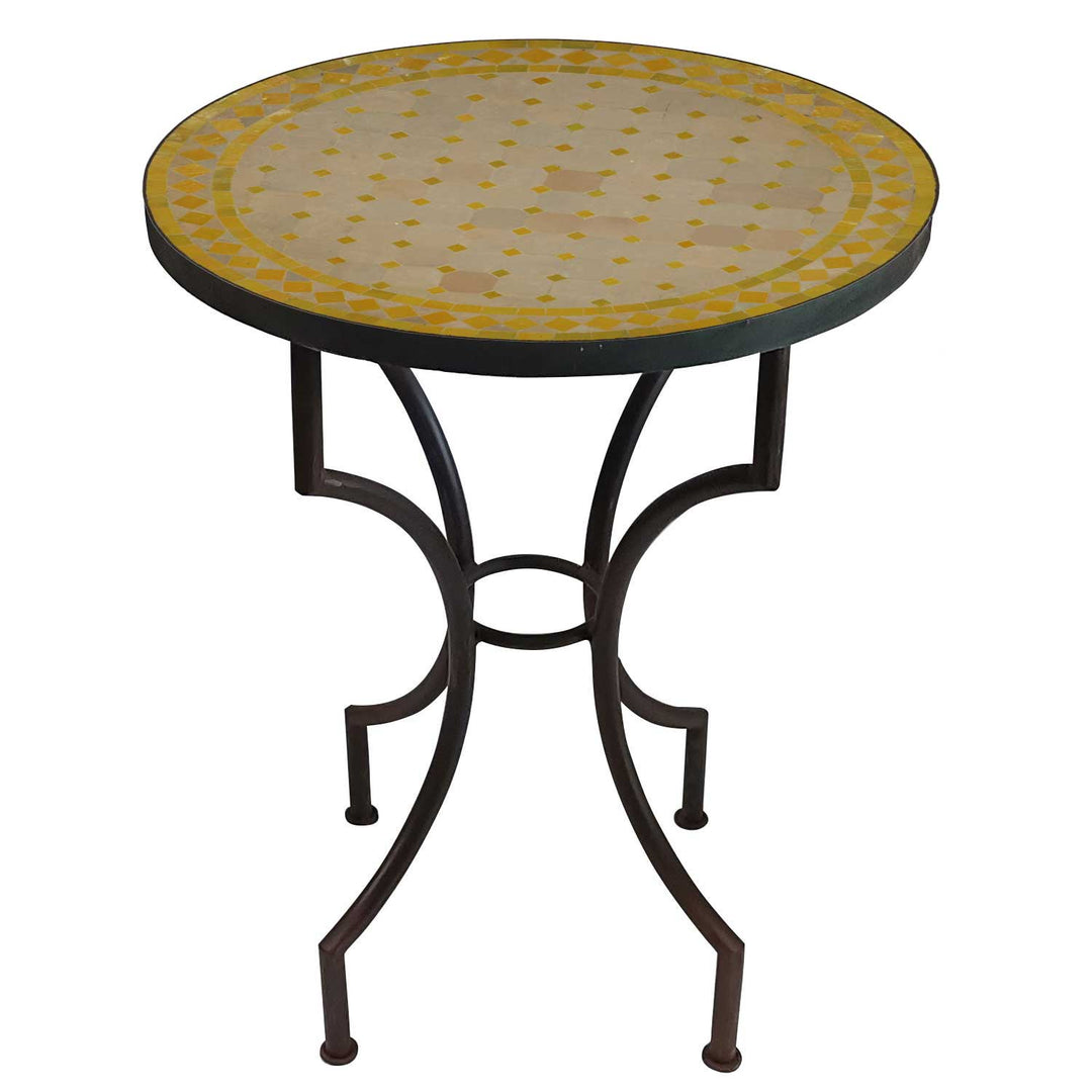 Mosaic table - round - M60 yellow/diamond