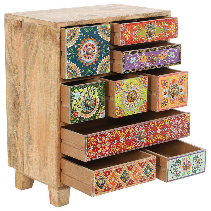 Oriental hand-painted chest of drawers Krishna