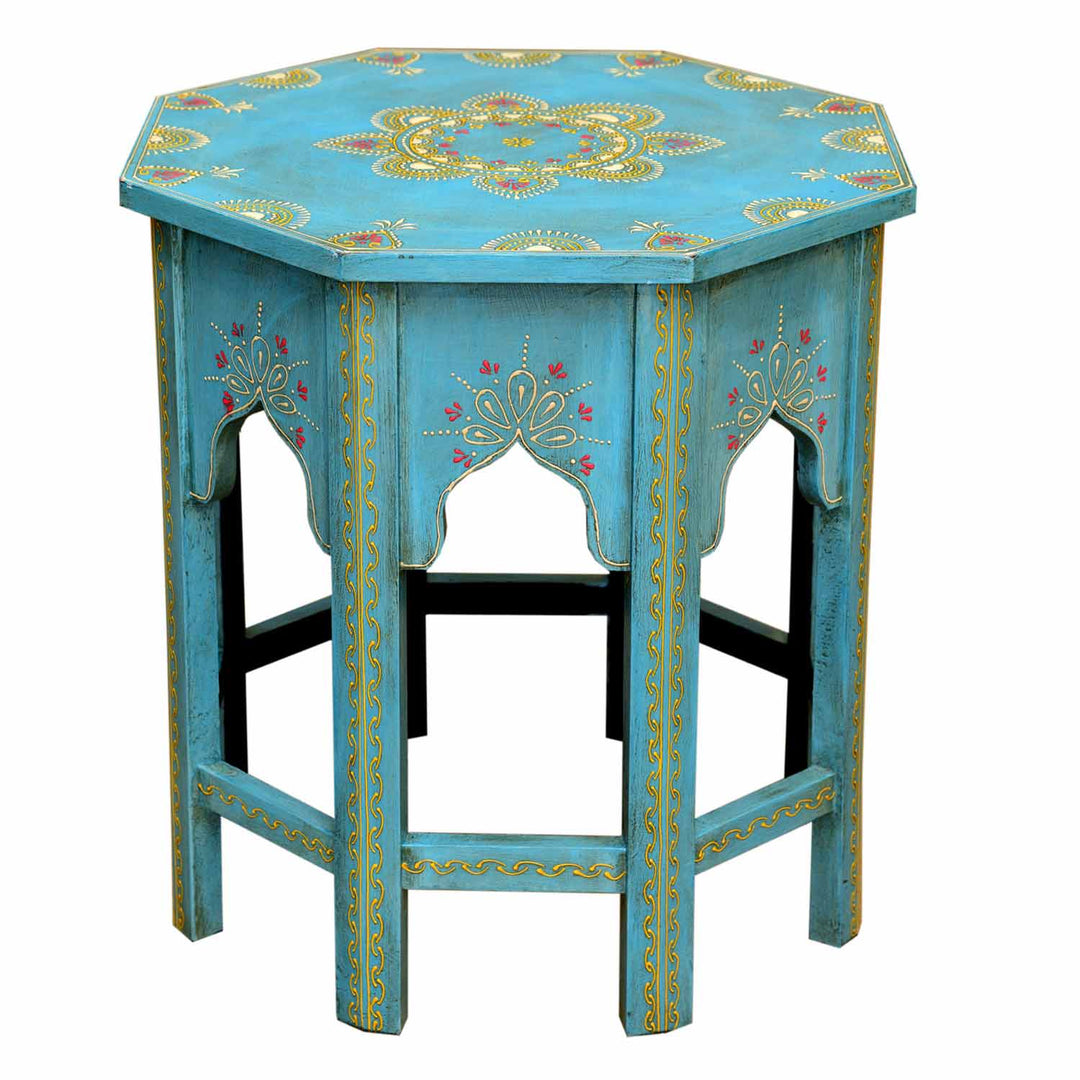 Oriental side tables Saada Blue set of 2