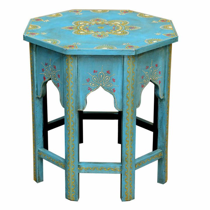 Oriental side tables Saada Blue set of 2