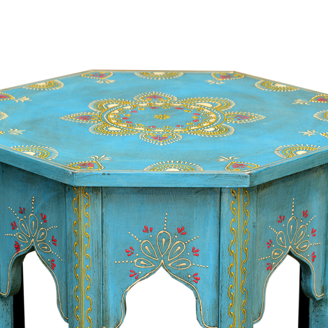 Oriental side table Saada Blue L