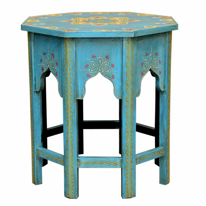 Oriental side tables Saada Blue set of 2