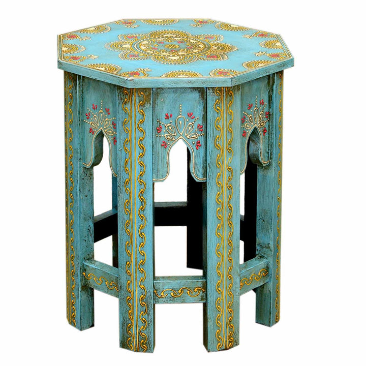 Oriental side tables Saada Blue set of 2