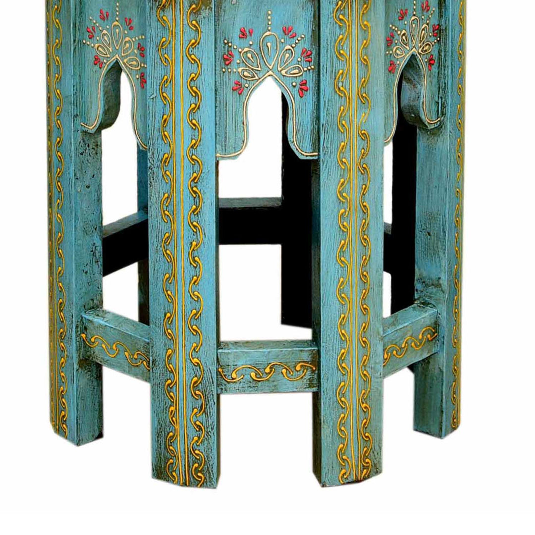 Oriental side tables Saada Blue set of 2