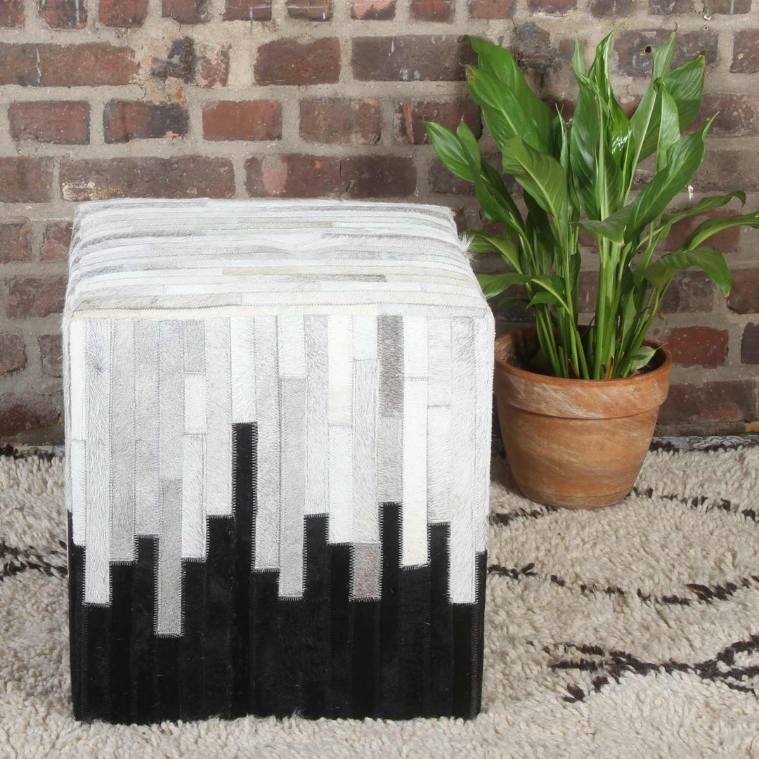 Patchwork fur stool Sunil