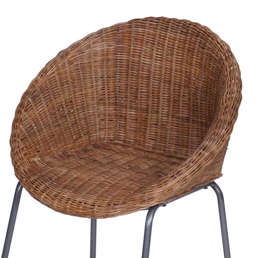 Ronde rotan fauteuil Cintra bruin