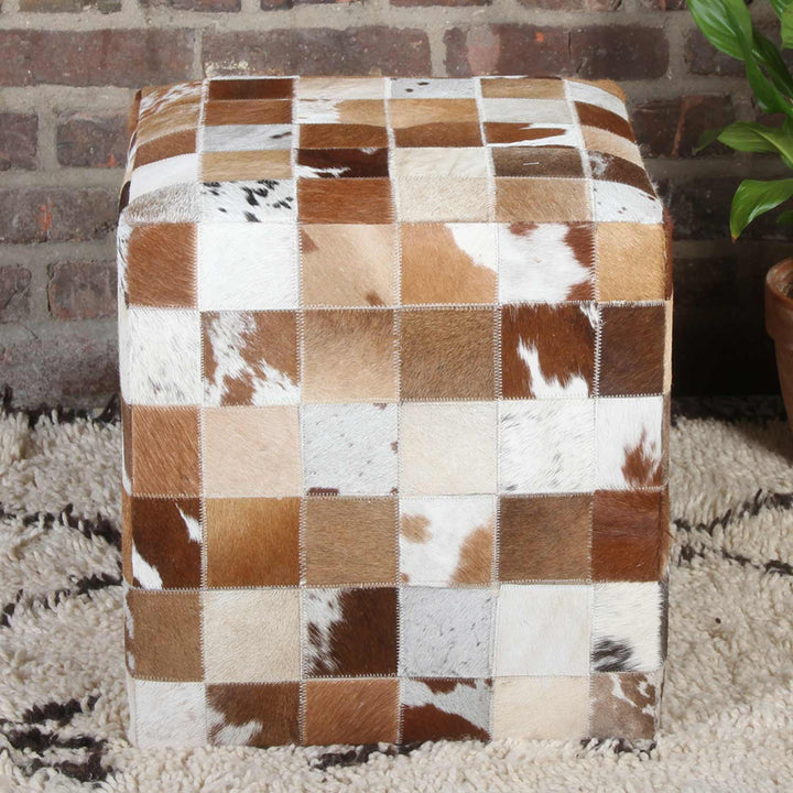 Patchwork fur stool Jaspal