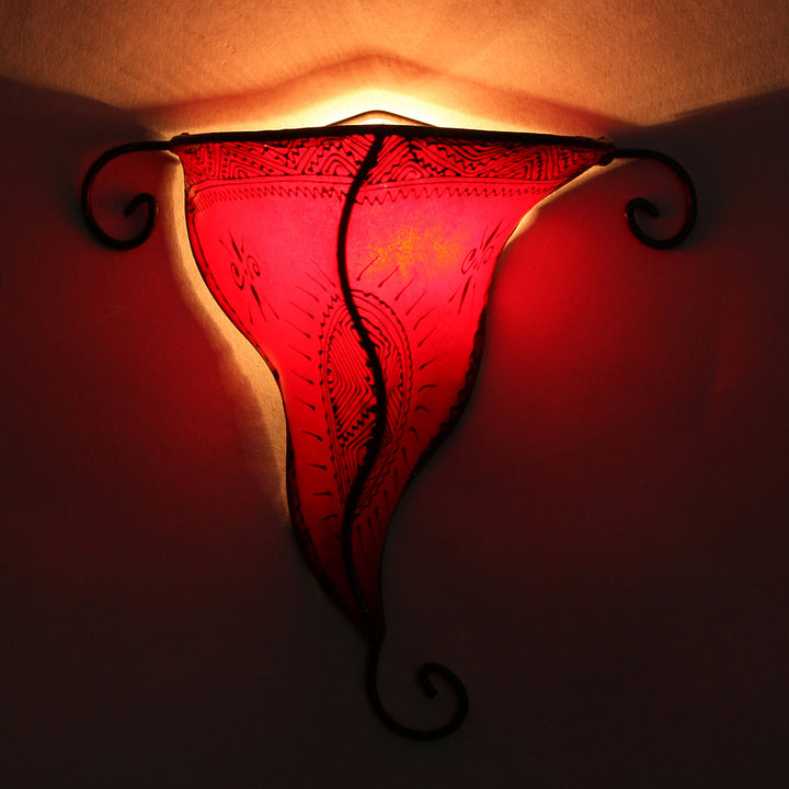 Henna-Wandlampe Nouna Rot