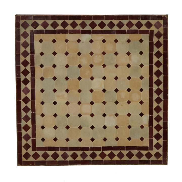 Mosaiktisch 80x80 cm Bordeaux Raute