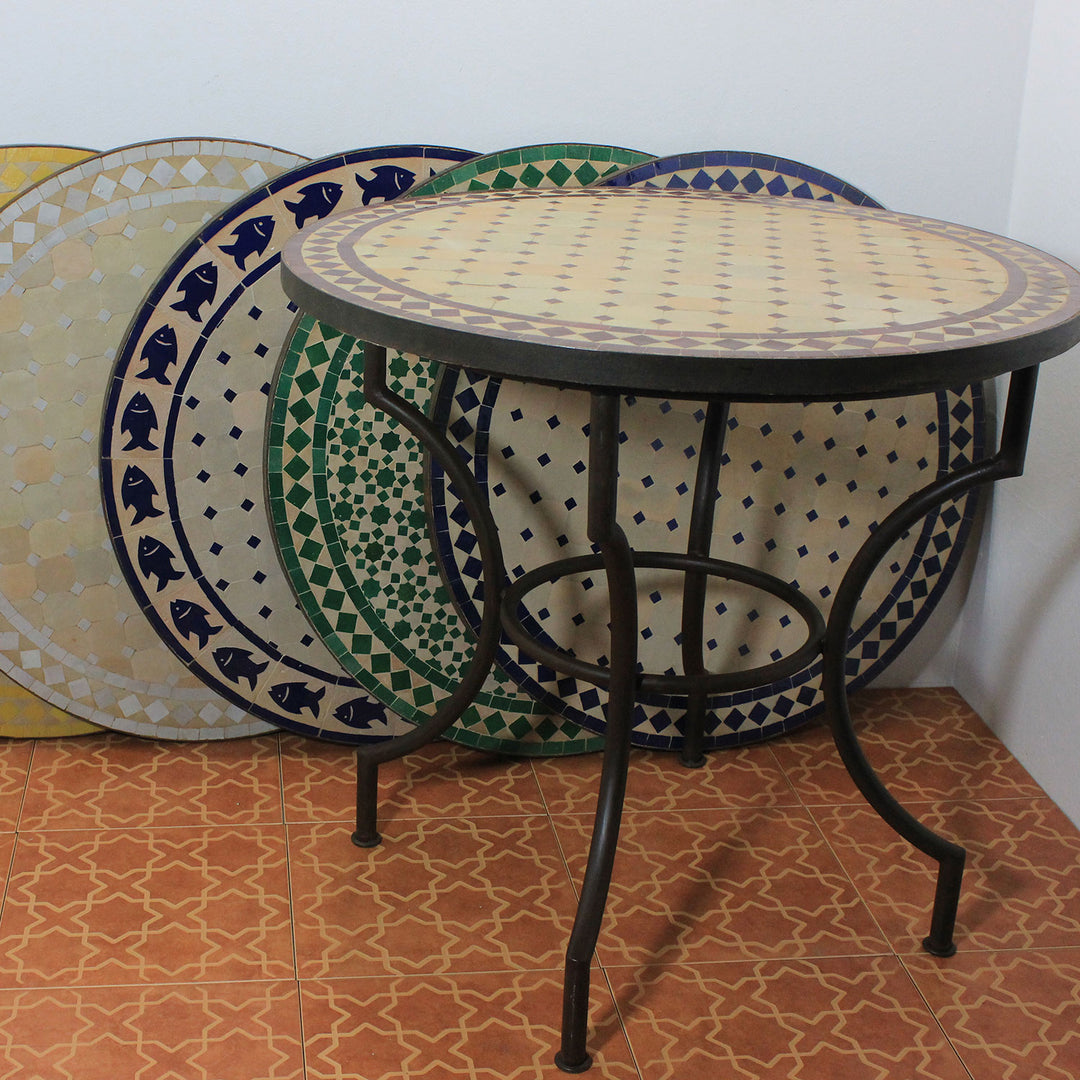 Mosaic table D80 Bordeaux/diamond