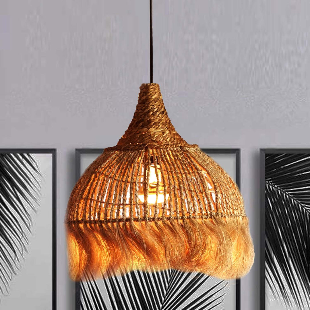 Boho Lampe Bali – Handgefertigte Naturfaser Hängeleuchte | Casa Moro