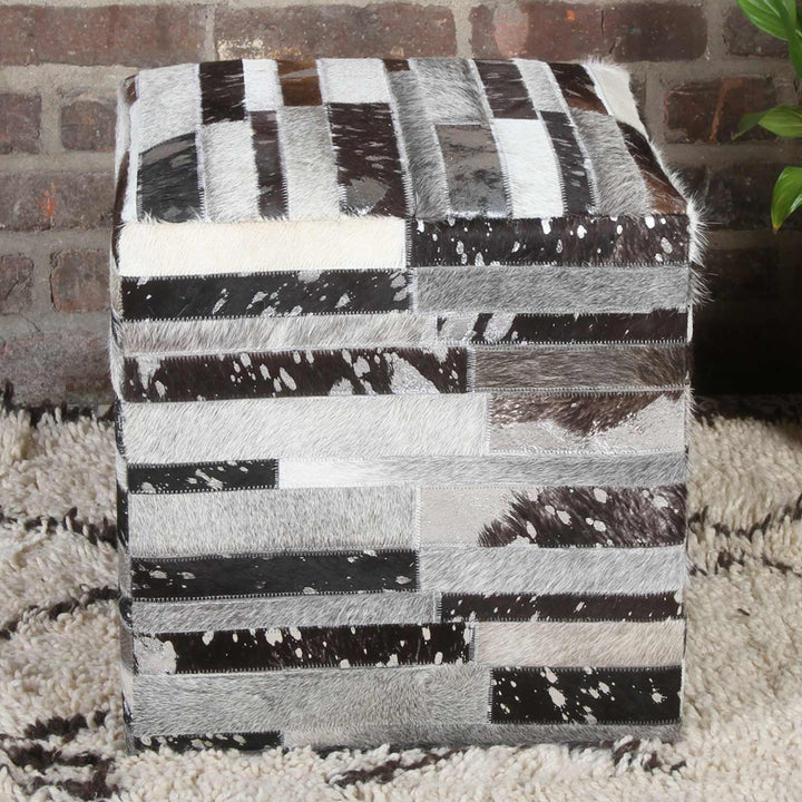 Patchwork fur stool Rinara