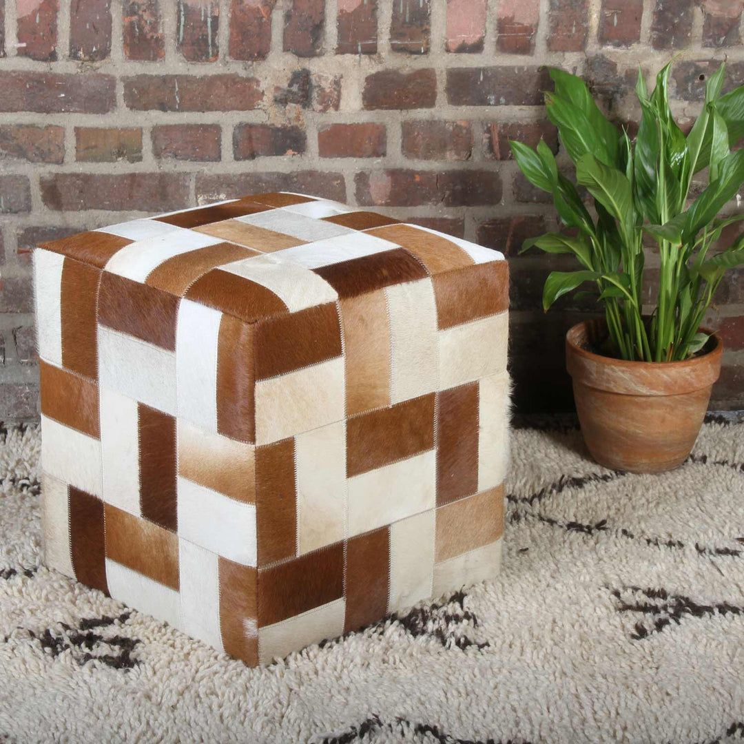 Patchwork fur stool Davita