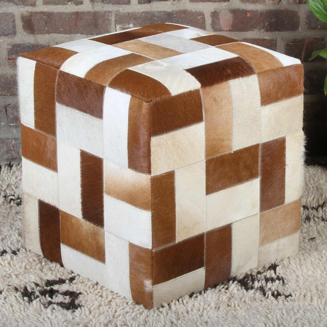 Patchwork fur stool Davita