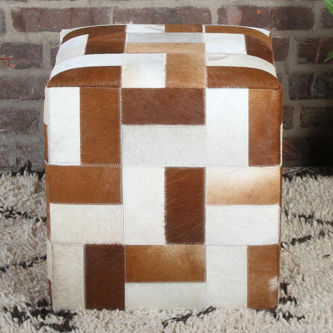 Patchwork fur stool Davita